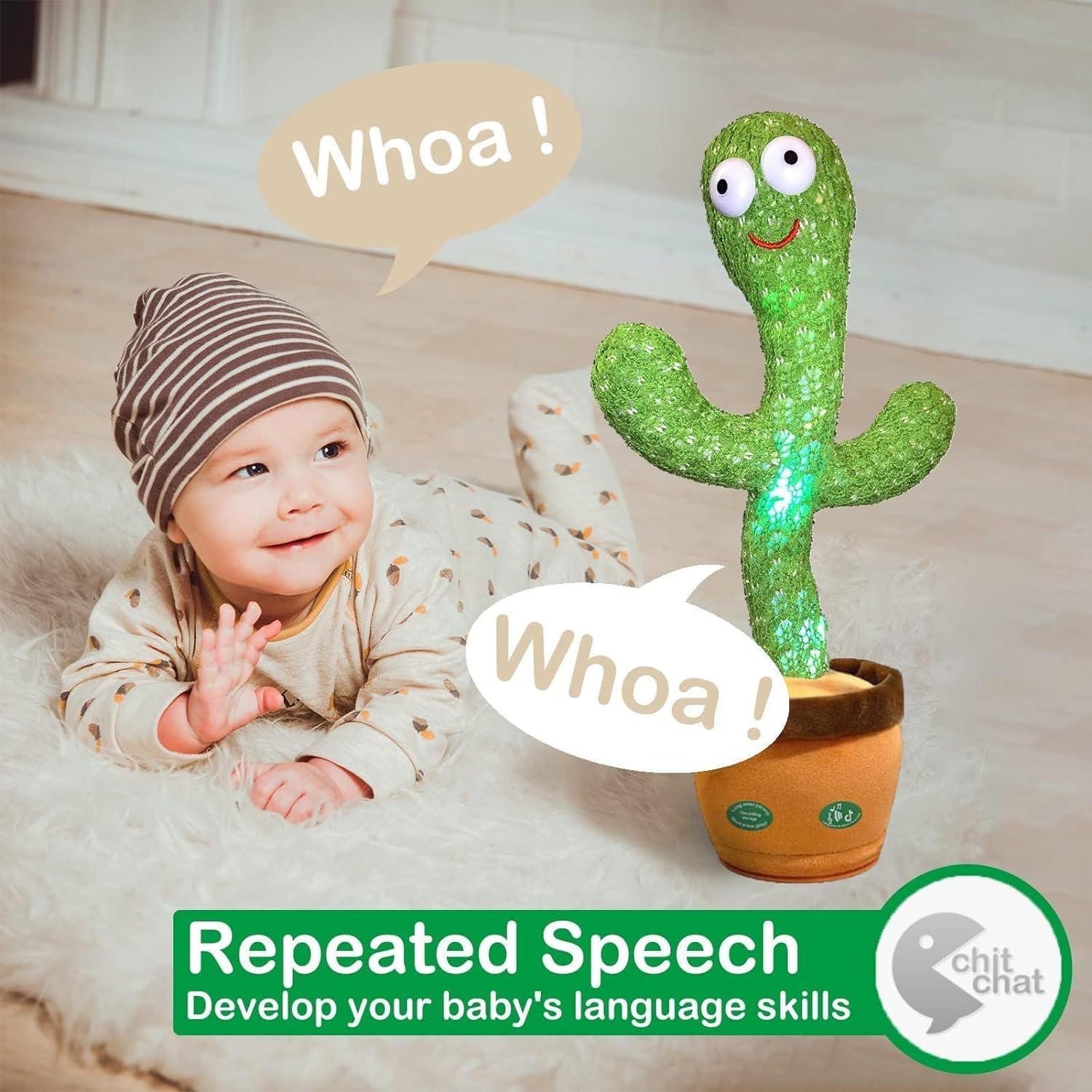 Maha traders|Talking Cactus Baby Toys for Kids Dancing Cactus Toys Can Sing Wriggle & Singing Recording Repeat What You Say Funny Education Toys for Children Playing Home Decor for Kids